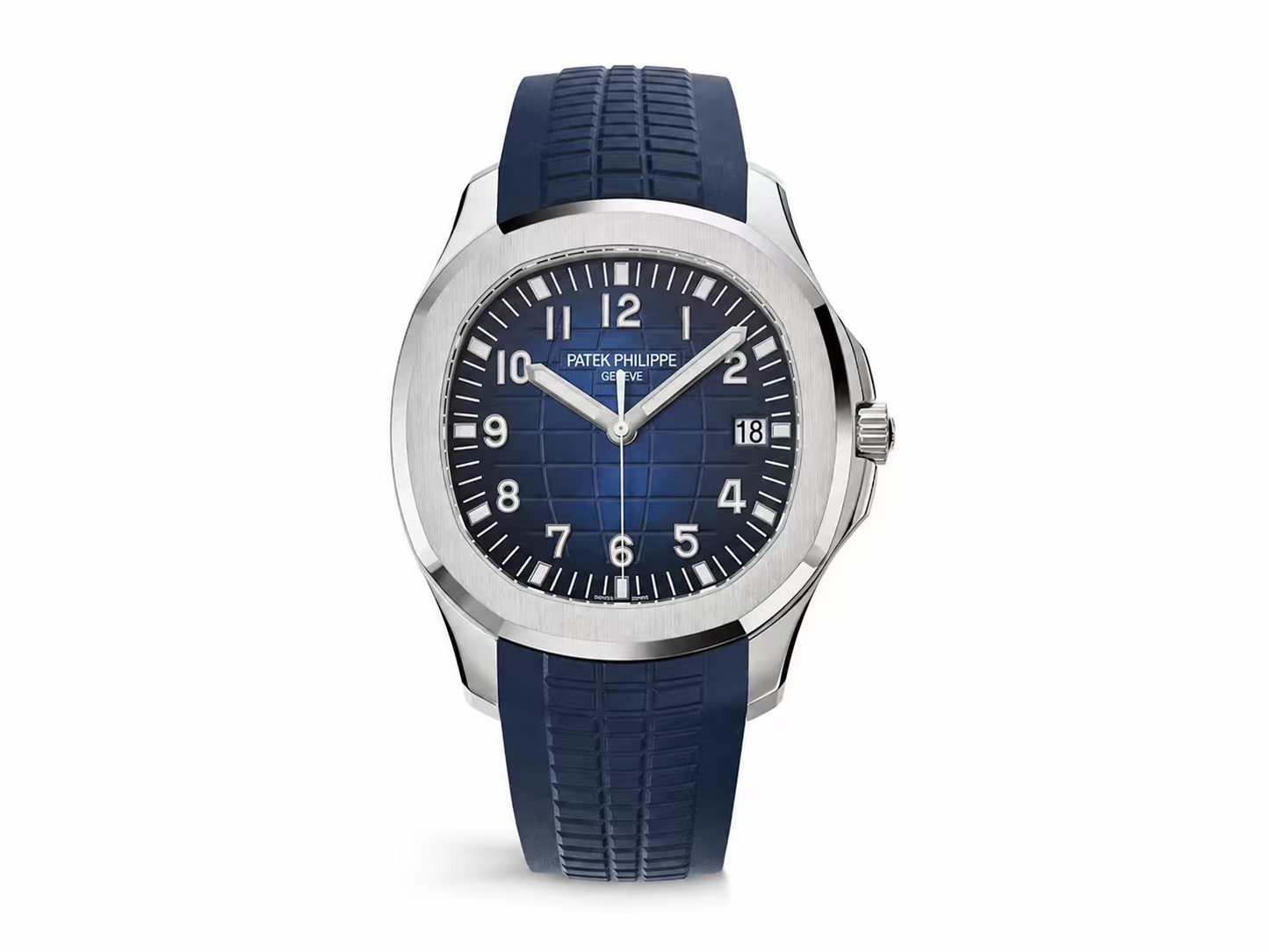 Patek Philippe Aquanaut 5168 42mm SS 1:1 Best Edition Blue Dial on Blue Rubber Strap A330 Super Clone (Weighted)