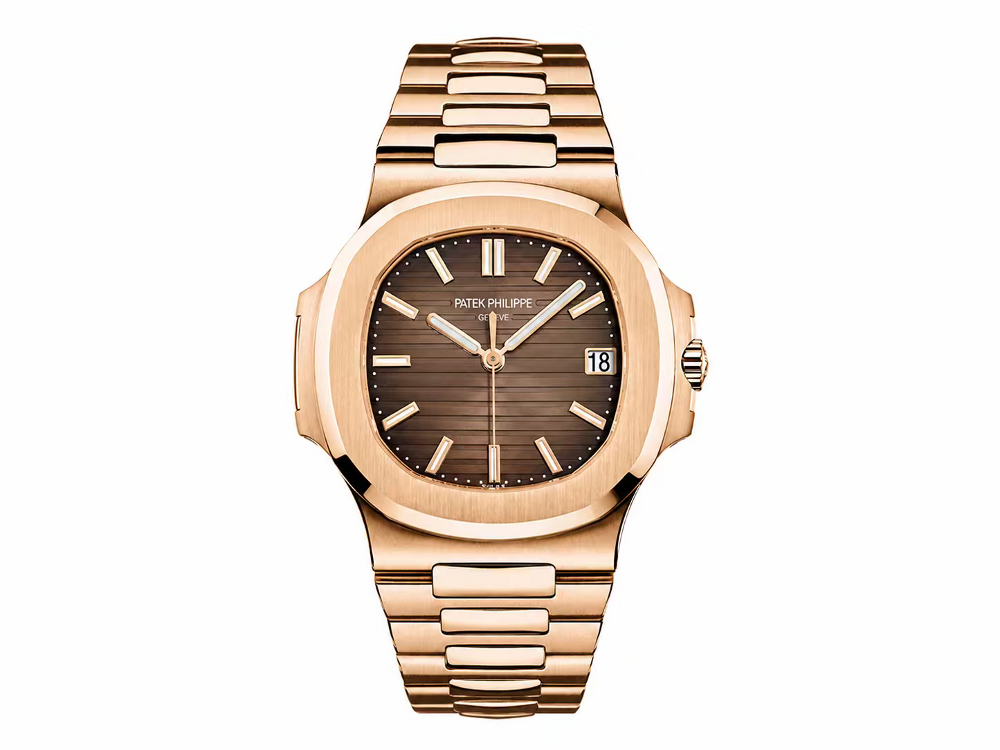 Patek Philippe Nautilus 5711 RG 1:1 Best Edition Brown Dial on RG Bracelet DD324 Super Clone (Weighted)