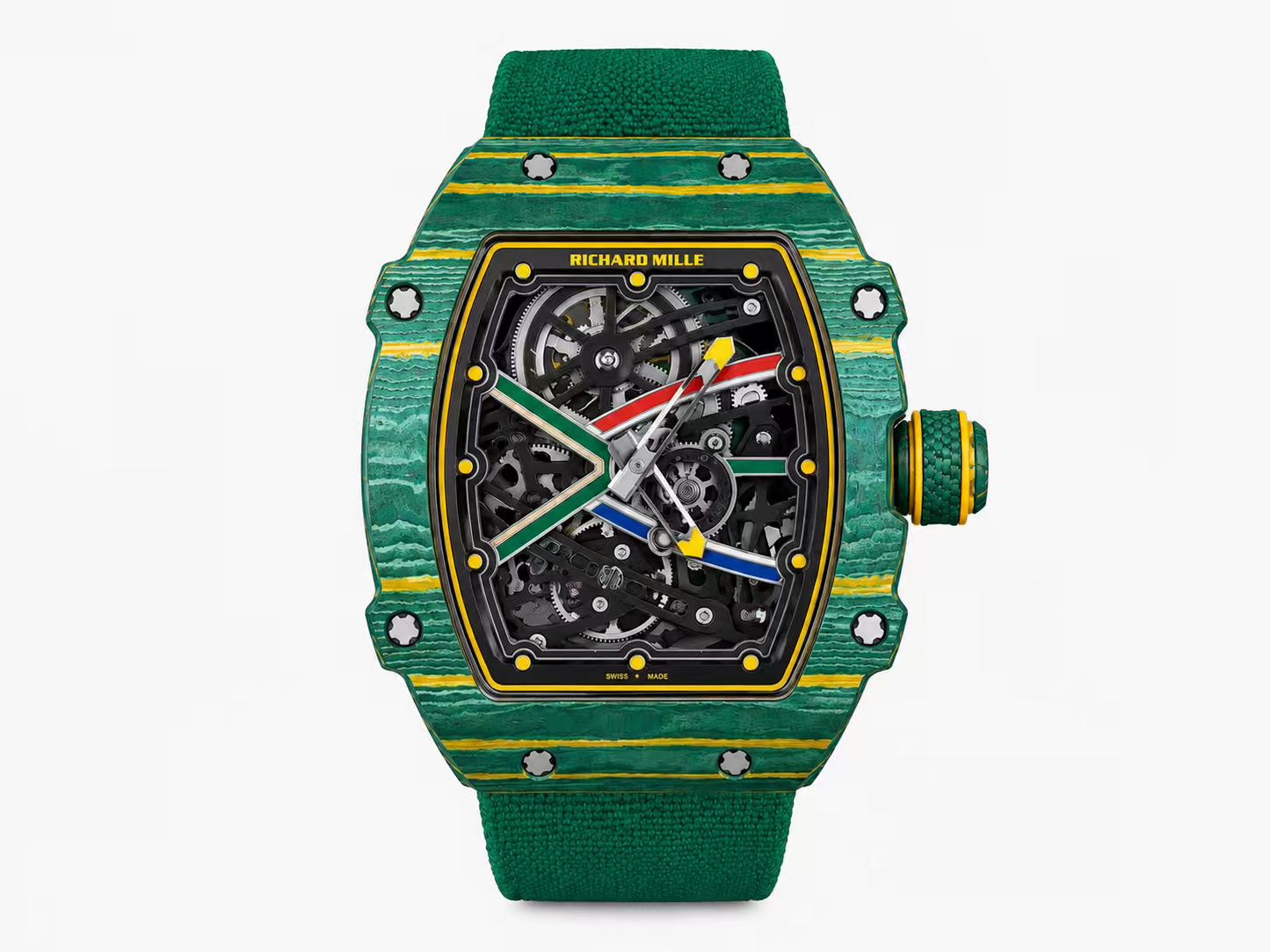 Richard Mille RM67-02 Green NTPT 1:1 Best Edition Skeleton Dial on green Nylon Strap CRMA7 Skeleton Movement