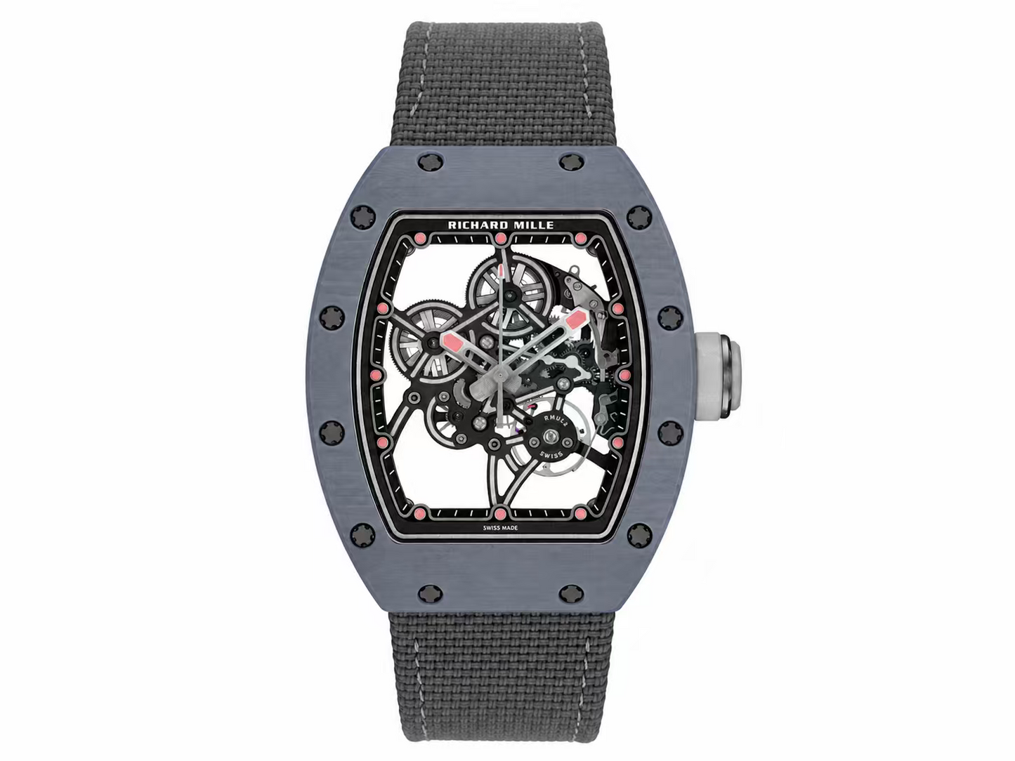 Richard Mille RM55-01 Gray Carbon TPT 1:1 Best Edition on gray Nylon Strap RMUL4 Super Clone