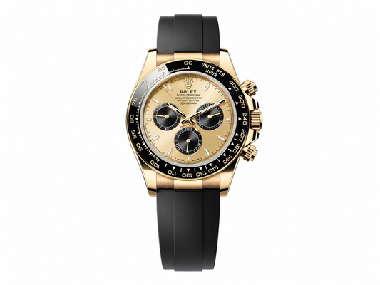 Rolex Daytona 126518 1:1 Best Edition YG/Black Dial on Oysterflex Rubber Strap DD4131 (Weighted)