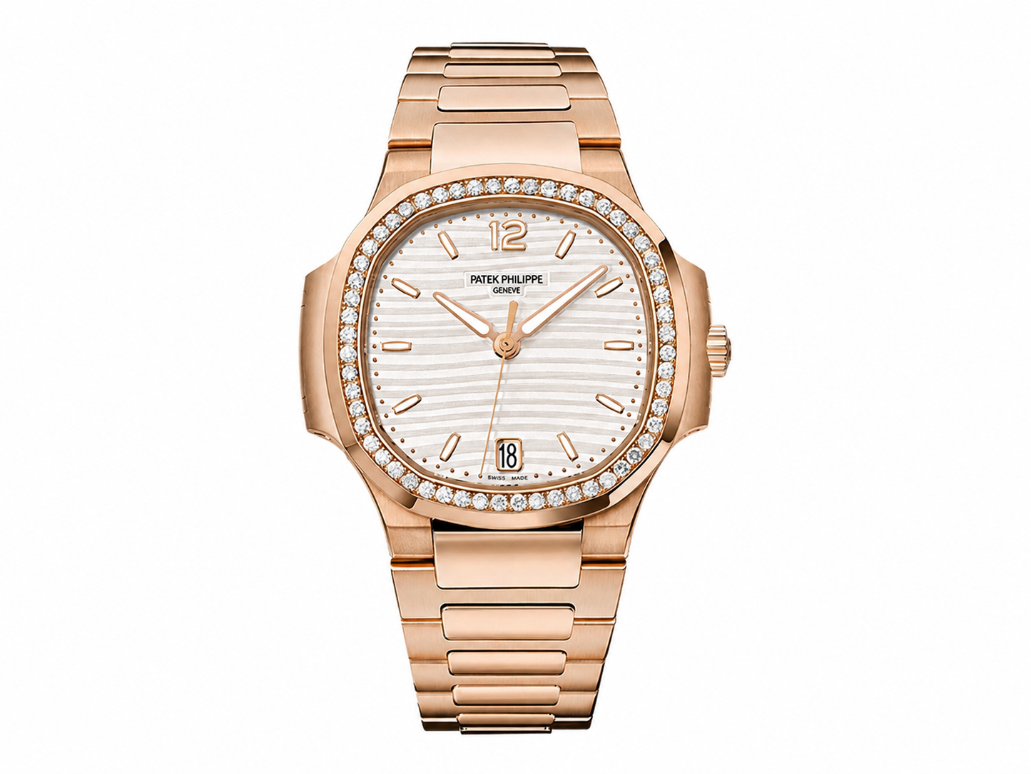 Patek Philippe Nautilus 7118 Ladies RG 1:1 Best Edition White Dial on RG Bracelet A324 Super Clone