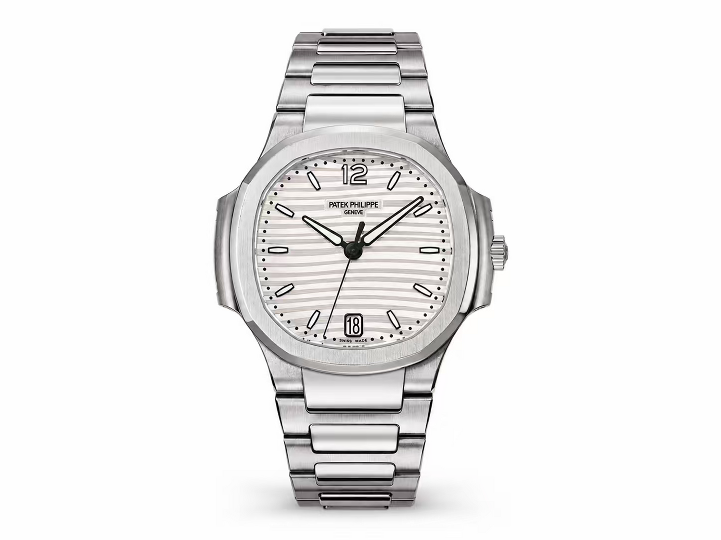 Patek Philippe Nautilus 7118 Ladies 1:1 Best Edition White Dial on SS Bracelet A324 Super Clone