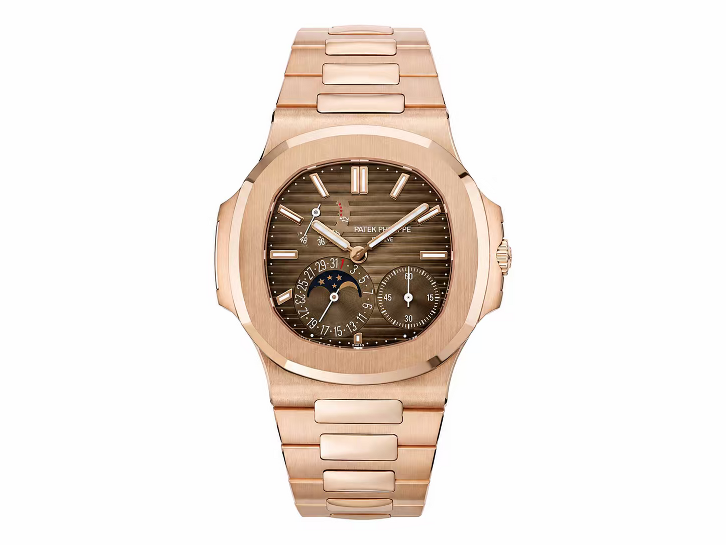 Patek Philippe Nautilus 5712 RG 1:1 Best Edition Brown Dial on RG Bracelet PPF240 Super Clone