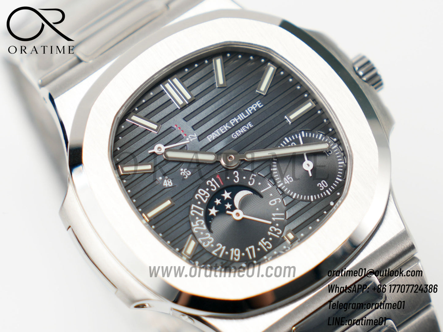 Patek Philippe Nautilus 5712 SS 1:1 Best Edition Blue Dial on SS Bracelet PPF240 Super Clone