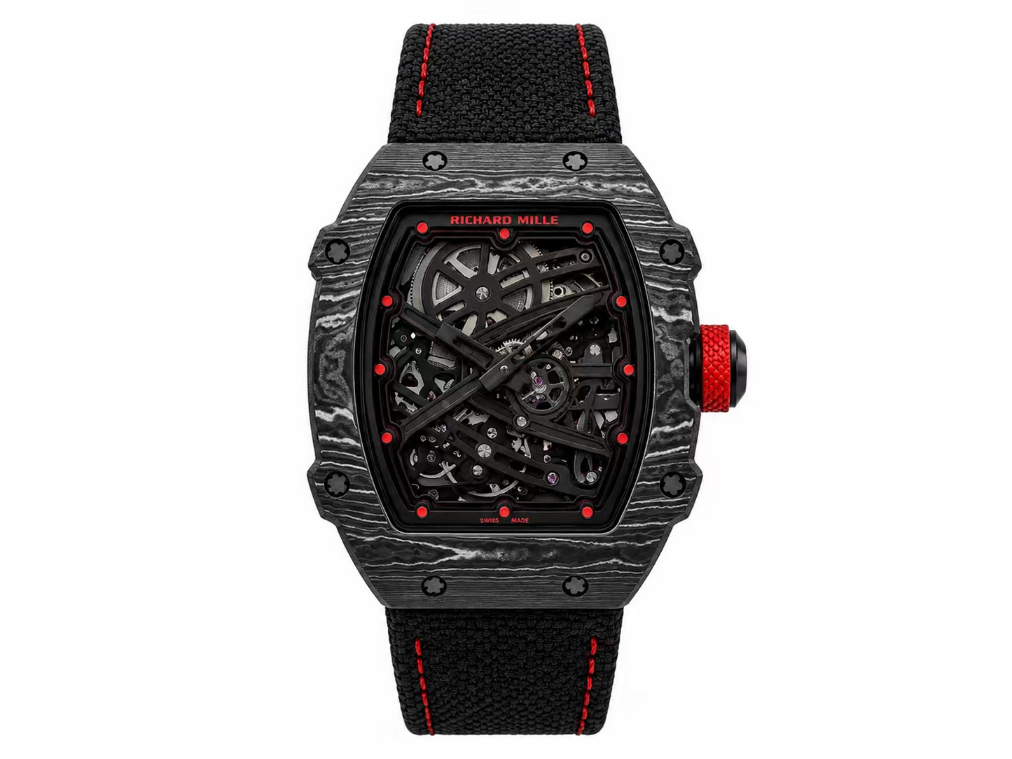 Richard Mille RM67-02 Black NTPT 1:1 Best Edition Skeleton Dial on black Nylon Strap CRMA7 Skeleton Movement